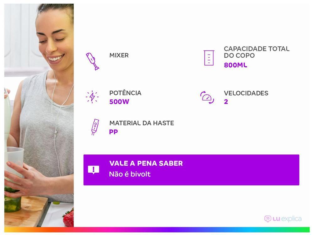 Mixer 2 em 1 Mondial 500W Preto e Prata Power Mixer Premium M-07 2 Velocidades - 2