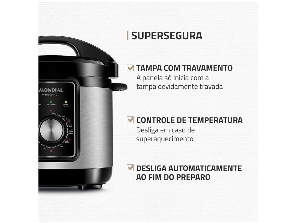 Panela de Pressão Elétrica Mondial 3L 700W - 5