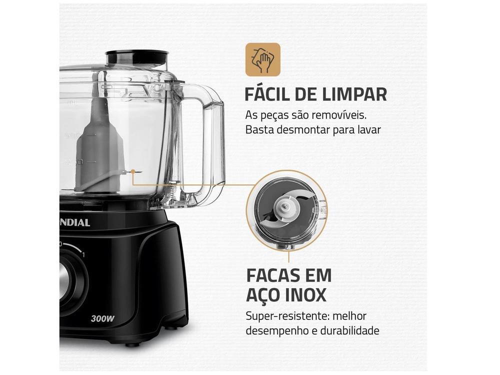Mini Processador de Alimentos Mondial Preto 300W Turbo Pratic MP - 7
