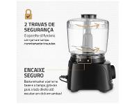 Mini Processador de Alimentos Mondial Preto 300W Turbo Pratic MP - 6