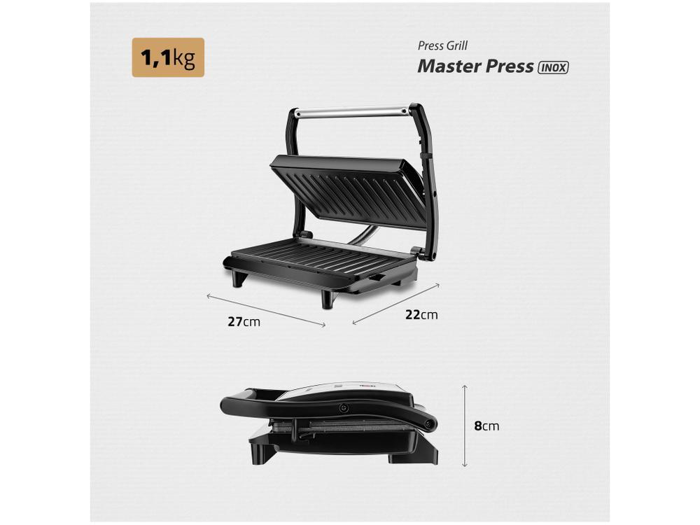 Grill Mondial PG-01 Master Press 2 em 1 Retangular - 16