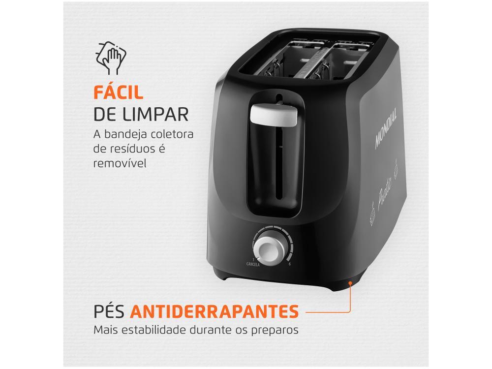 Torradeira Mondial Pratic T-18 Preto e Prata - 7