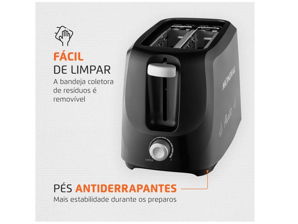 Torradeira Mondial Pratic T-18 Preto e Prata - 15