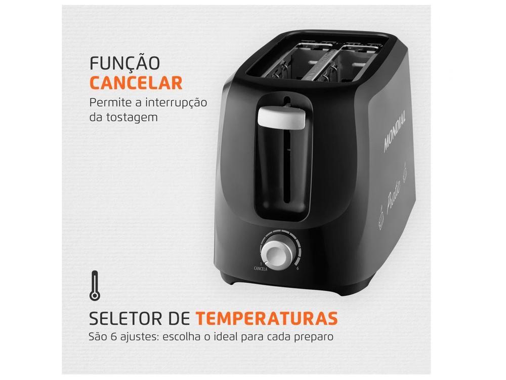 Torradeira Mondial Pratic T-18 Preto e Prata - 22