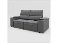 Sofá Retrátil Reclinável 3 Lugares Veludo Joly Cancún Gralha Azul Estofados