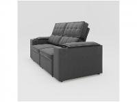 Sofá Retrátil Reclinável 3 Lugares Veludo Joly Cancún Gralha Azul Estofados - 6