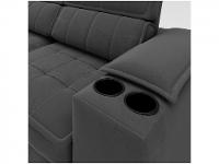 Sofá Retrátil Reclinável 3 Lugares Veludo Joly Cancún Gralha Azul Estofados - 9