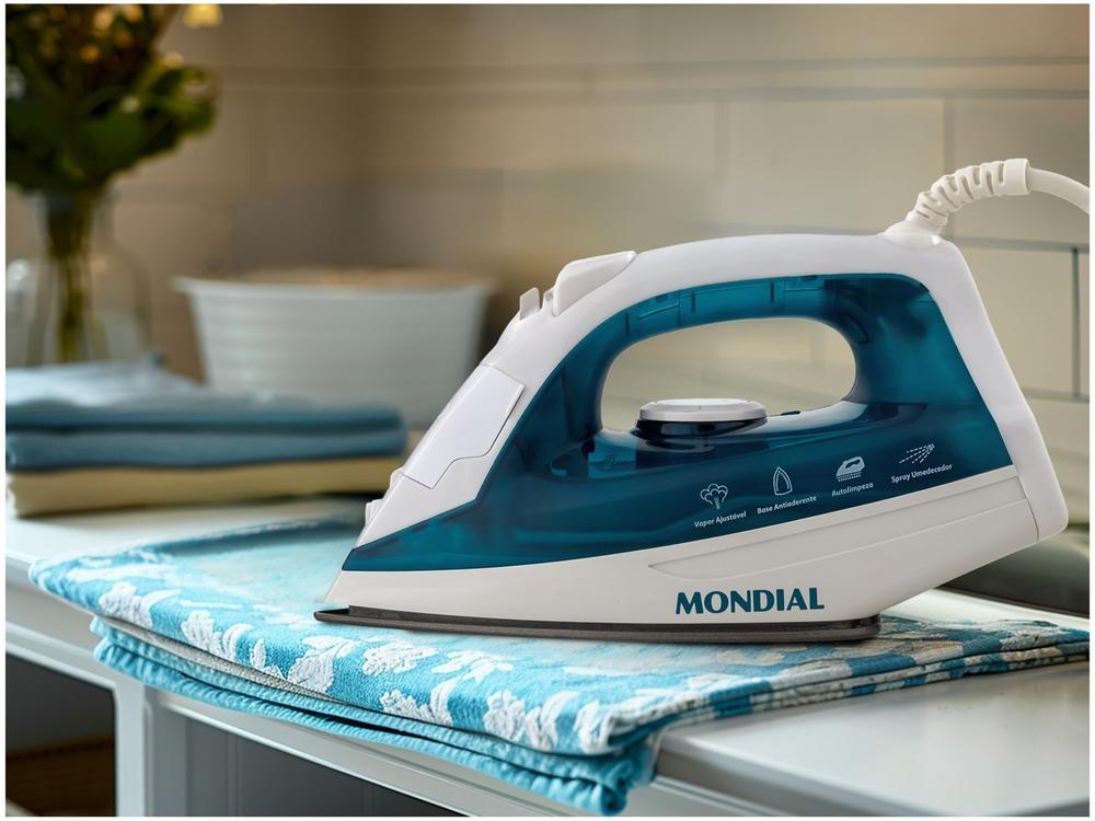 Ferro de Passar Roupa a Vapor e a Seco Mondial F-32 Azul e Branco - 2