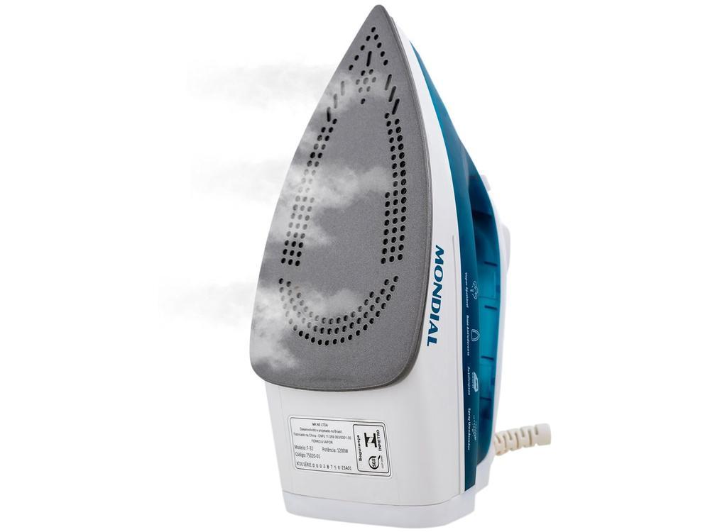 Ferro de Passar Roupa a Vapor e a Seco Mondial F-32 Azul e Branco - 9