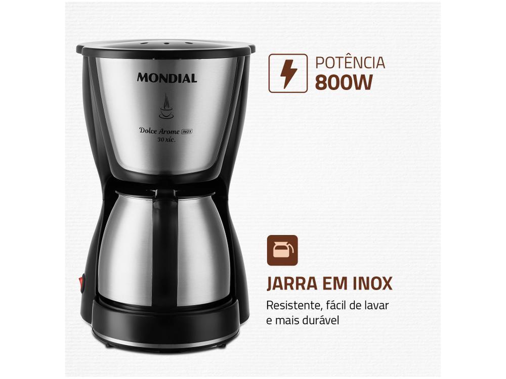 Cafeteira Elétrica Mondial Dolce Arome C-37JI-30X Jarra Inox - 8