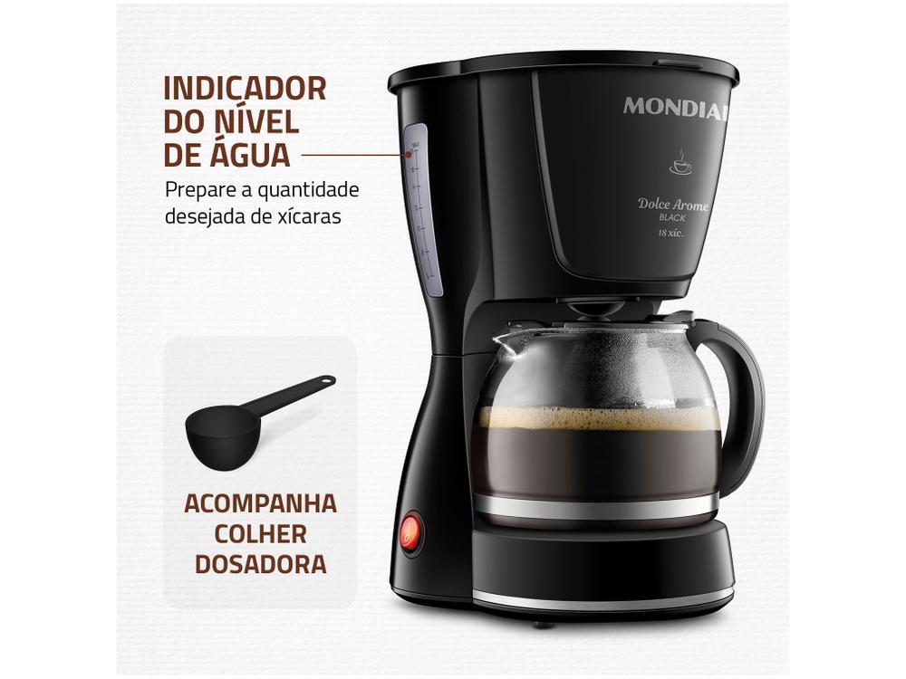 Cafeteira Elétrica Mondial Dolce Arome Black C-30-18X-FB 18 Cafés Preta - 5