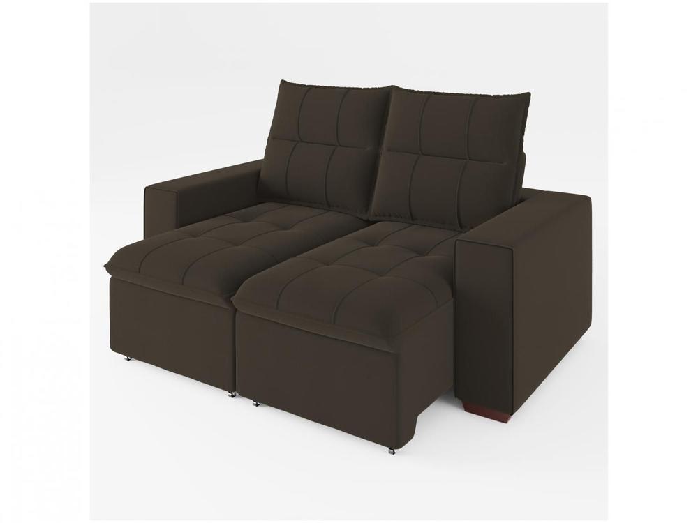 Sofá Retrátil Reclinável 3 Lugares Veludo Miami Gralha Azul Estofados - 6