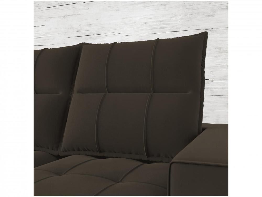 Sofá Retrátil Reclinável 3 Lugares Veludo Miami Gralha Azul Estofados - 9