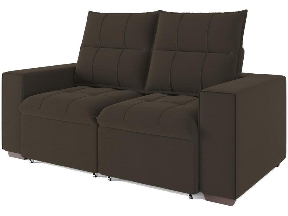 Sofá Retrátil Reclinável 3 Lugares Veludo Miami Gralha Azul Estofados - 1