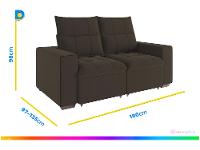 Sofá Retrátil Reclinável 3 Lugares Veludo Miami Gralha Azul Estofados - 3