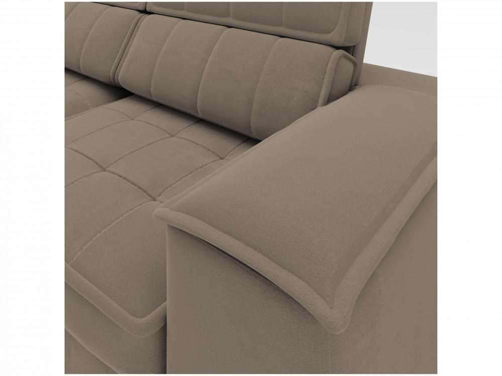 Sofá Retrátil Reclinável 3 Lugares Veludo Joly Cancún Gralha Azul Estofados - 8