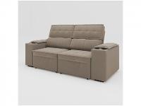 Sofá Retrátil Reclinável 3 Lugares Veludo Joly Cancún Gralha Azul Estofados