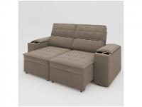 Sofá Retrátil Reclinável 3 Lugares Veludo Joly Cancún Gralha Azul Estofados - 5