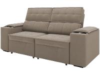 Sofá Retrátil Reclinável 3 Lugares Veludo Joly Cancún Gralha Azul Estofados - 1