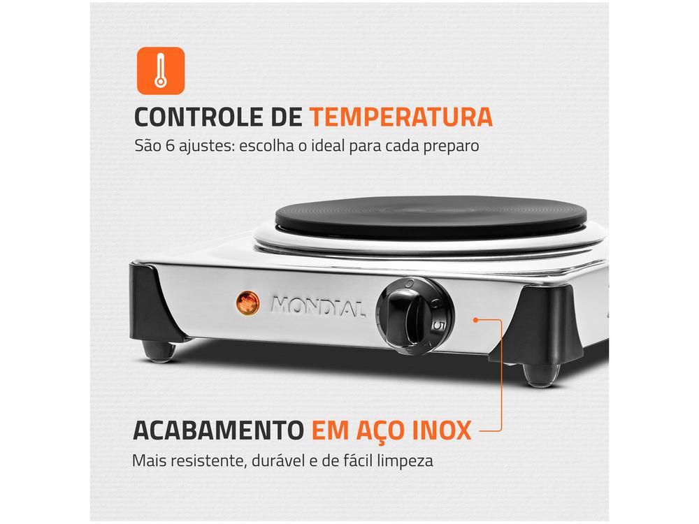 Fogão 1 Boca Mondial Inox Fast Cook - 10