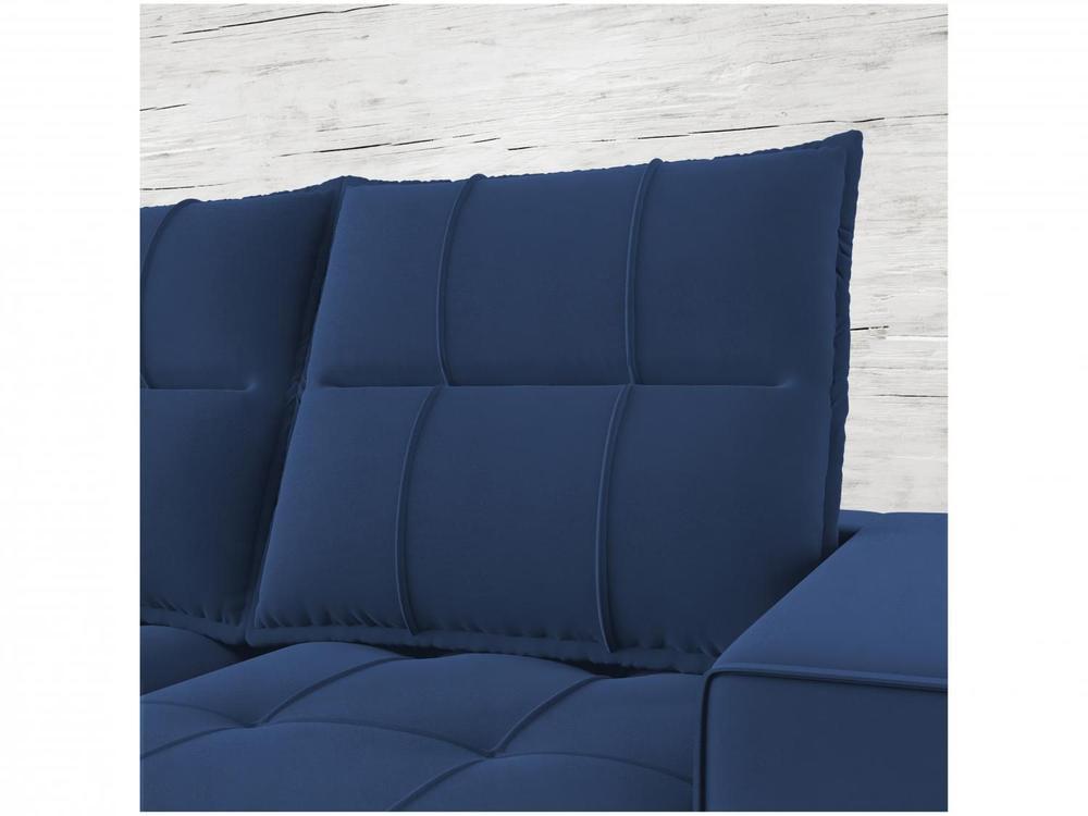 Sofá Retrátil Reclinável 3 Lugares Veludo Miami Gralha Azul Estofados - 9