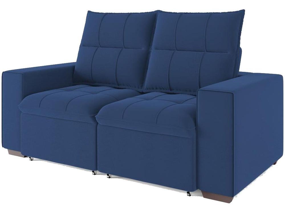 Sofá Retrátil Reclinável 3 Lugares Veludo Miami Gralha Azul Estofados - 1