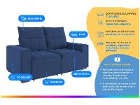 Sofá Retrátil Reclinável 3 Lugares Veludo Miami Gralha Azul Estofados - 2