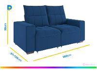 Sofá Retrátil Reclinável 3 Lugares Veludo Miami Gralha Azul Estofados - 3