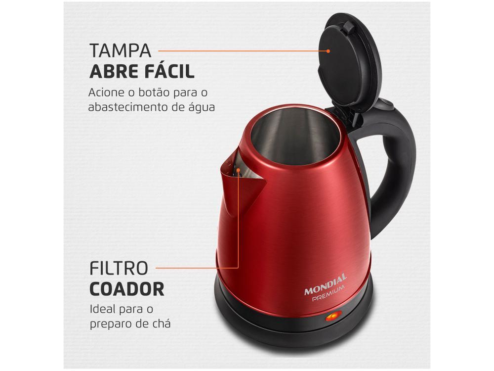 Chaleira Elétrica Mondial Premium CE-06-R Vermelha - 12