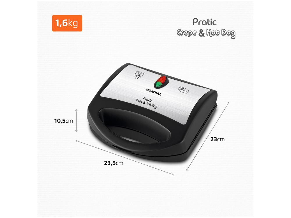 Crepeira Elétrica Mondial Pratic Crepe & Hot Dog - 13