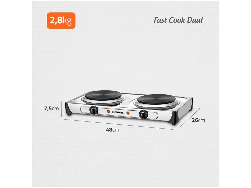 Fogão 2 Bocas Mondial Fast Cook Due - 5