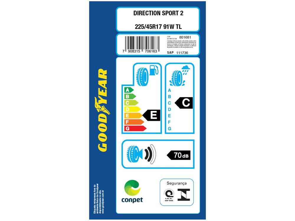 Pneu Aro 17” 225/45R17 Goodyear 91V Sport 2 Direction 2 - 8