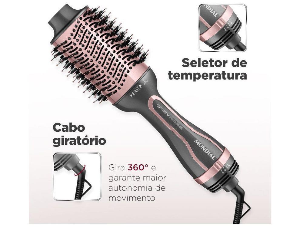 Escova Secadora Mondial Grey Rose Keratin - 7