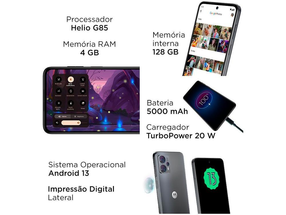 Smartphone Motorola Moto G23 128GB Grafite 4G Octa-Core 4GB RAM 6,5" Câm. Tripla + Selfie 16MP Dual Chip - 5
