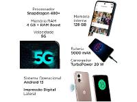 Smartphone Motorola Moto G53 128GB Rosê 5G Snapdragon 480+ Octa-Core 4GB RAM 6,5" Câm. Dupla + Selfie 8MP Dual Chip - 5