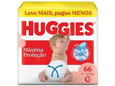 Fralda Huggies Máxima Proteção Tam. G 9 até 12,5kg 66 Unidades