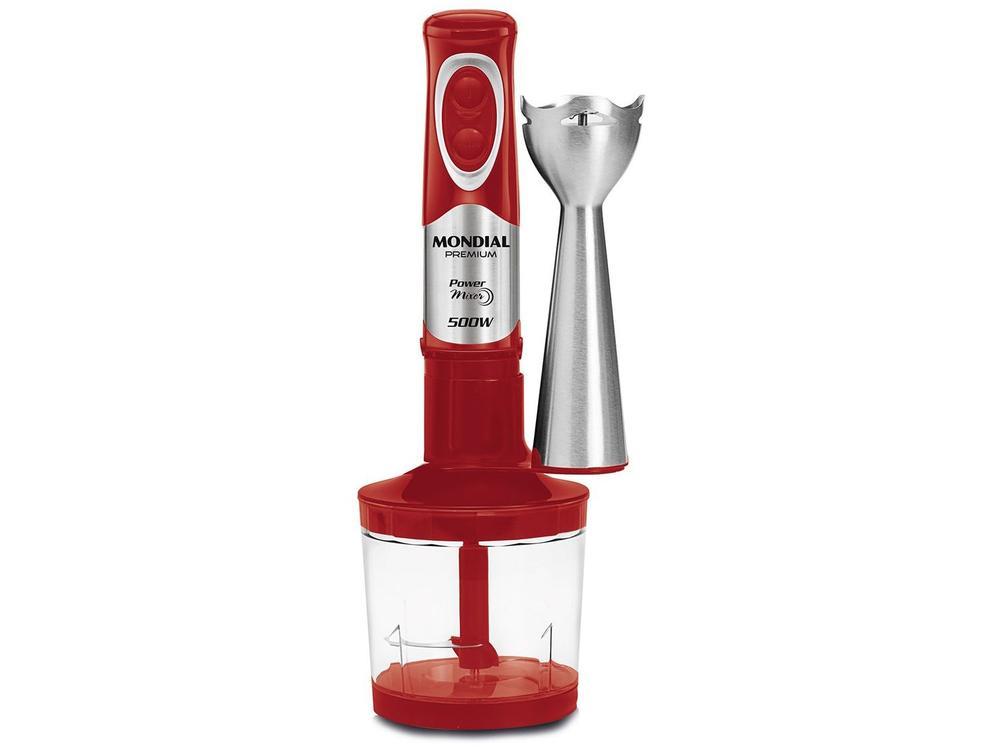 Mixer 2 em 1 Mondial 500W Vermelho e Inox - 6