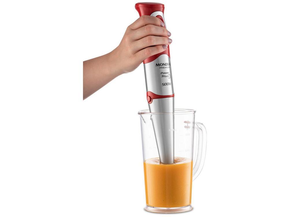 Mixer 2 em 1 Mondial 500W Vermelho e Inox - 9