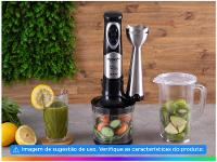 Mixer 2 em 1 Mondial 500W Preto e Prata Premium - 3