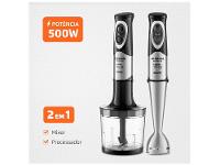 Mixer 2 em 1 Mondial 500W Preto e Prata Premium