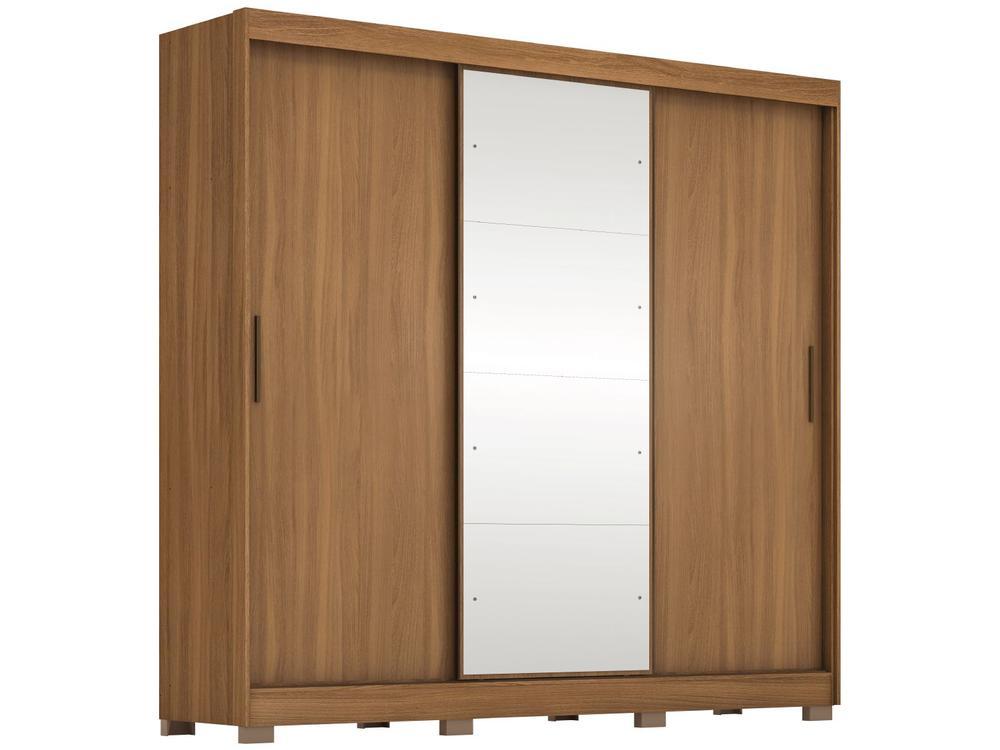 Guarda-roupa Casal com Espelho 3 Portas de Correr 6 Gavetas Demóbile Londres - 1