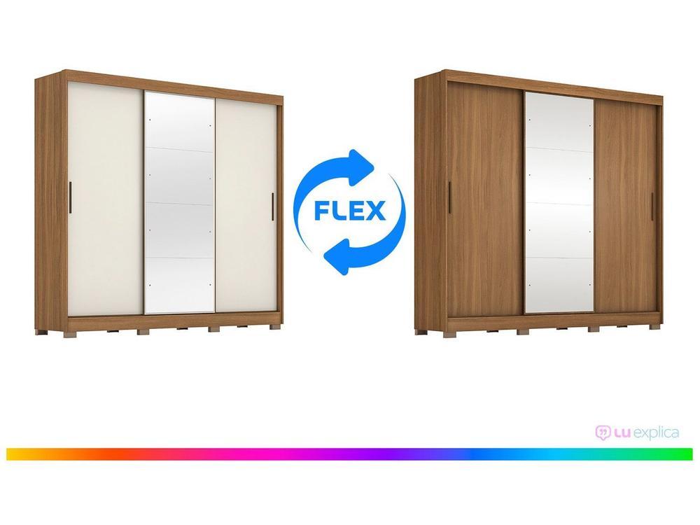 Guarda-roupa Casal com Espelho 3 Portas de Correr 6 Gavetas Demóbile Londres - 3