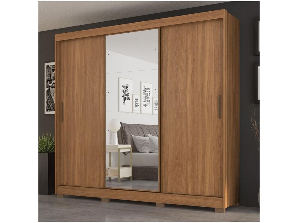 Guarda-roupa Casal com Espelho 3 Portas de Correr 6 Gavetas Demóbile Londres - 6