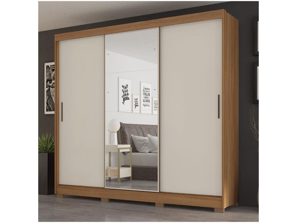 Guarda-roupa Casal com Espelho 3 Portas de Correr 6 Gavetas Demóbile Londres - 7