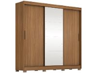 Guarda-roupa Casal com Espelho 3 Portas de Correr 6 Gavetas Demóbile Londres - 1