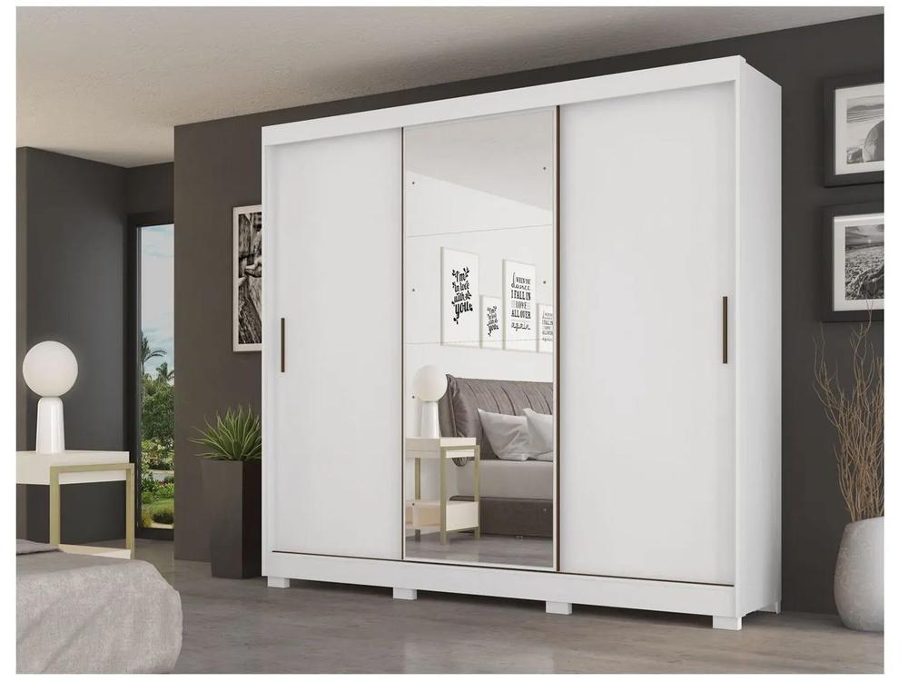 Guarda-roupa Casal com Espelho 3 Portas de Correr 6 Gavetas Demóbile Londres - 5