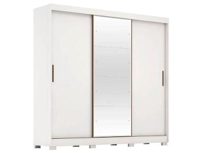 Guarda-roupa Casal com Espelho 3 Portas de Correr 6 Gavetas Demóbile Londres