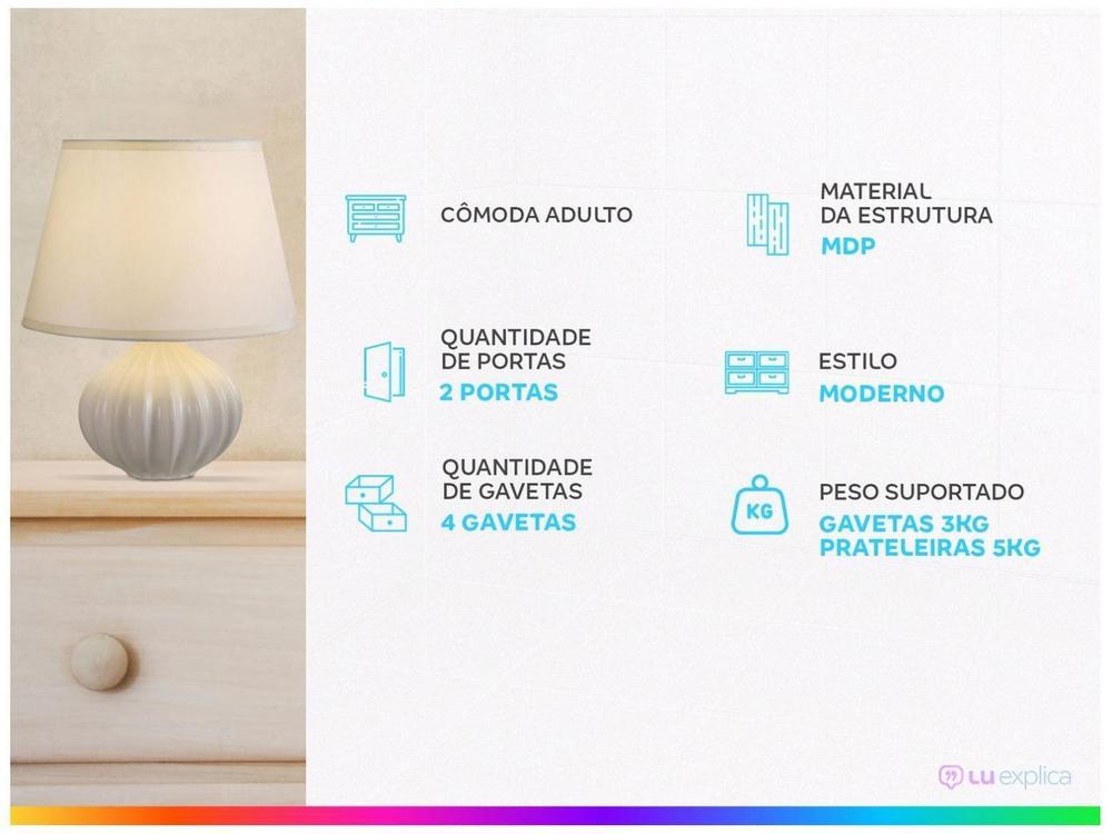 Cômoda 4 Gavetas 2 Portas Demóbile Aurea - 11