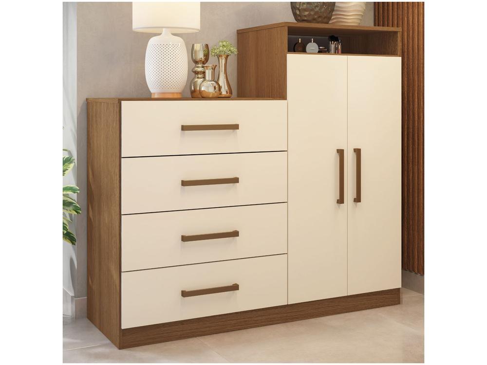 Cômoda 4 Gavetas 2 Portas Demóbile Aurea - 4