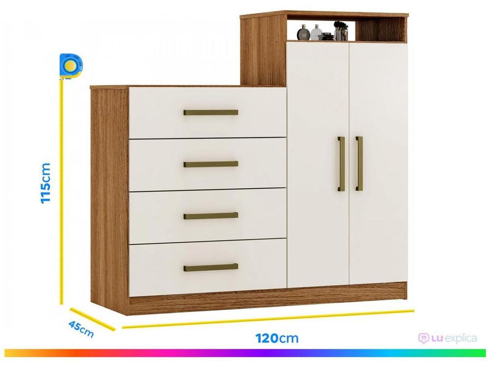 Cômoda 4 Gavetas 2 Portas Demóbile Aurea - 3